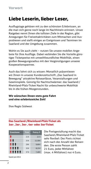 Der Flyer zum Saarland/Rheinland-Pfalz-Ticket - Bahn