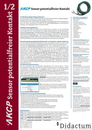 Sensor potentialfreier Kontakt - Didactum