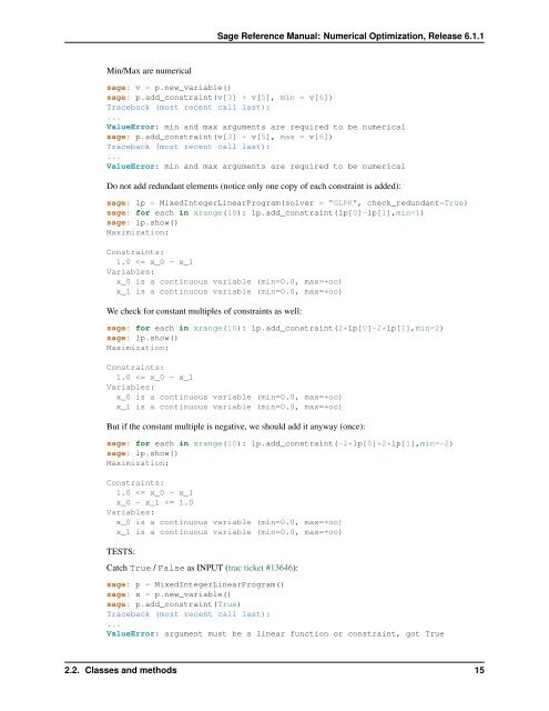 Sage Reference Manual: Numerical Optimization - Mirrors