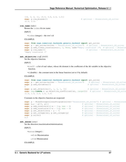 Sage Reference Manual: Numerical Optimization - Mirrors