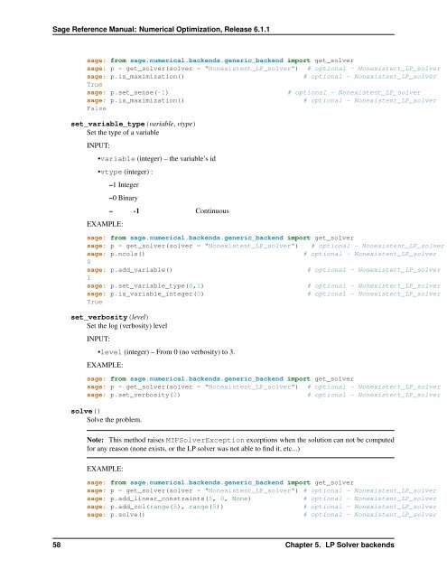 Sage Reference Manual: Numerical Optimization - Mirrors