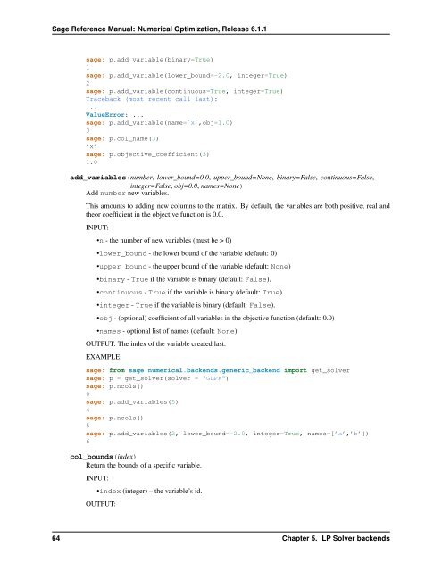 Sage Reference Manual: Numerical Optimization - Mirrors