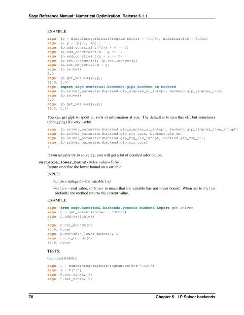 Sage Reference Manual: Numerical Optimization - Mirrors