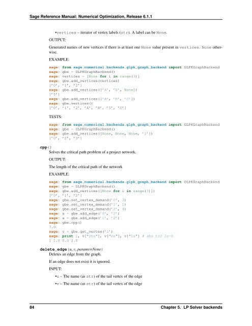 Sage Reference Manual: Numerical Optimization - Mirrors