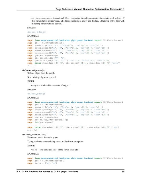 Sage Reference Manual: Numerical Optimization - Mirrors