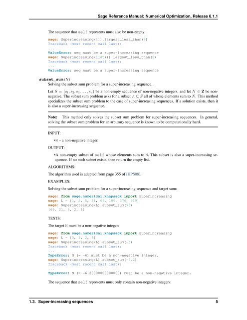 Sage Reference Manual: Numerical Optimization - Mirrors