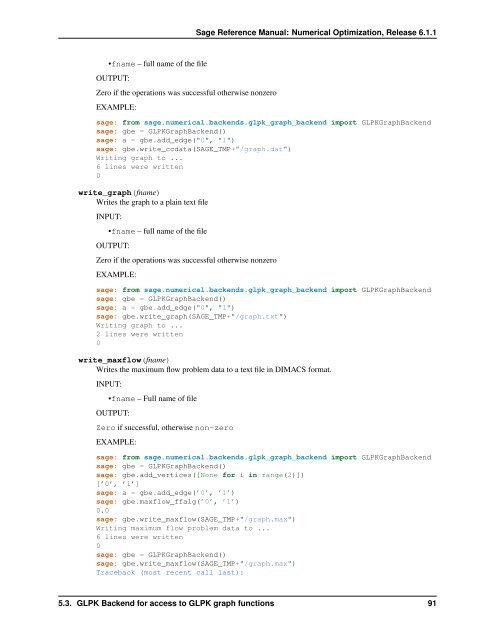 Sage Reference Manual: Numerical Optimization - Mirrors