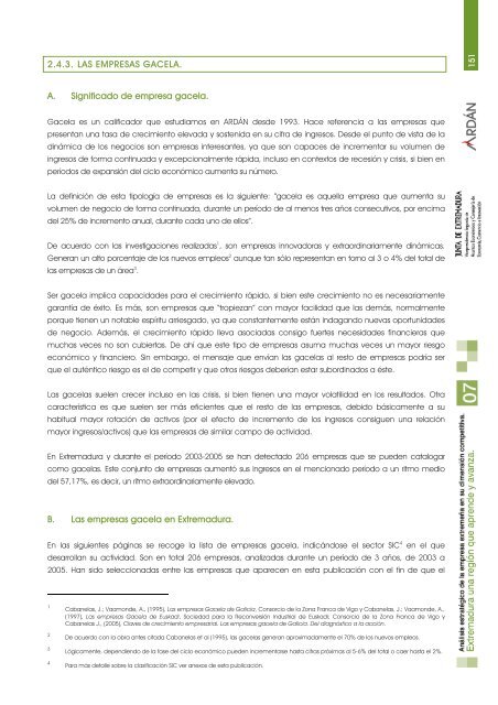 2.4.3. LAS EMPRESAS GACELA. A. Significado de empresa ... - Ardan