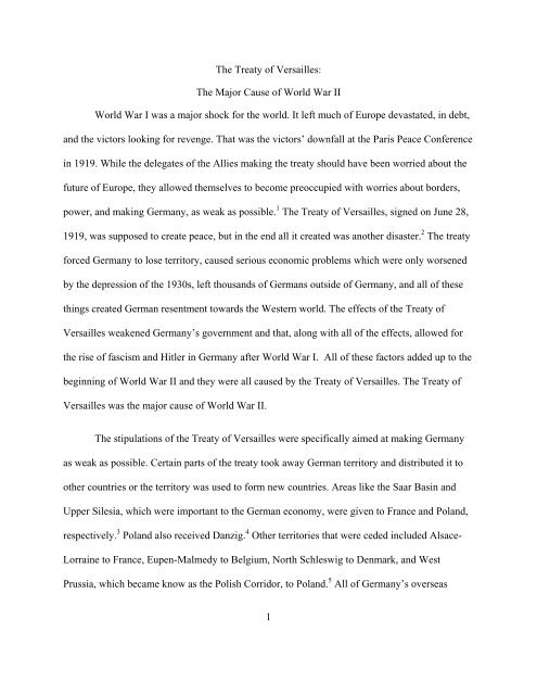 The Treaty of Versailles - Le Moyne College