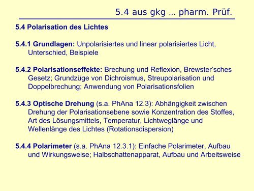 Physik fÃ¼r NebenfÃ¤chler Optik