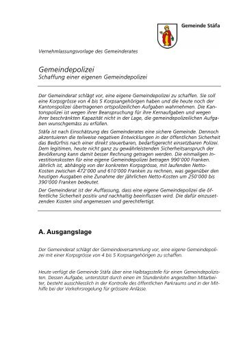 Gemeindepolizei - Gemeinde StÃƒÂ¤fa