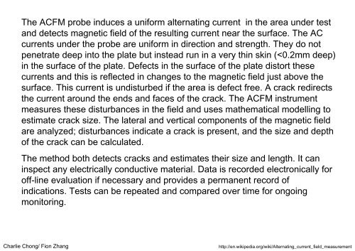 ACFM Nondestructive testing