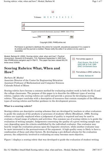 Scoring Rubrics - The Institute of People Development