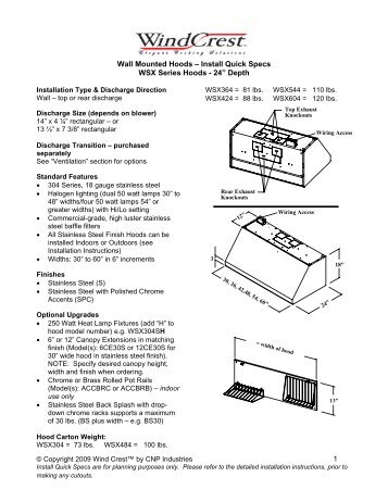 Install Quick Specs - CNP Industries, Inc.