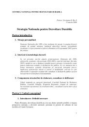 strategia nationala pentru dezvoltare durabila - Centrul National ...