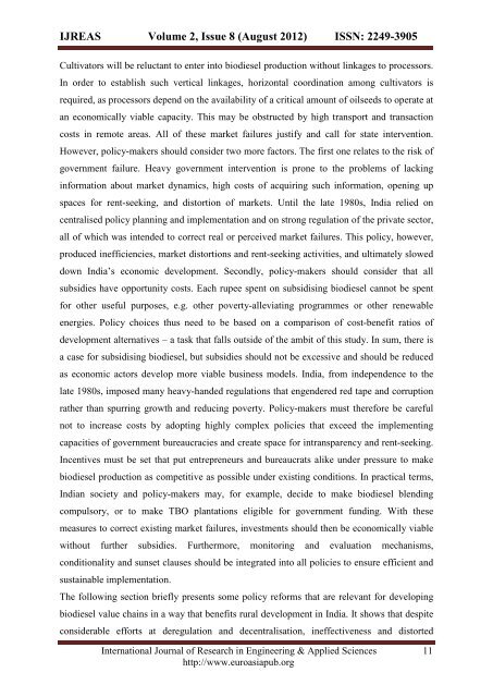 scope of biodiesel in india - Euroasiapub.org