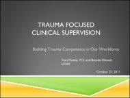 Trauma Focused Clinical Supervision and Workforce Development