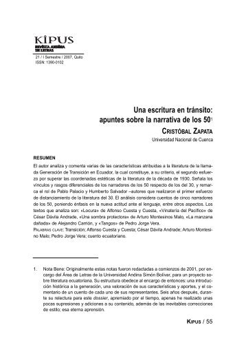 Una escritura en tránsito: apuntes sobre la narrativa de los 501