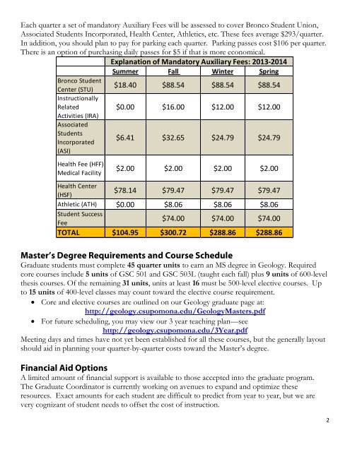 Program Costs and Financial Aid - Cal Poly Pomona