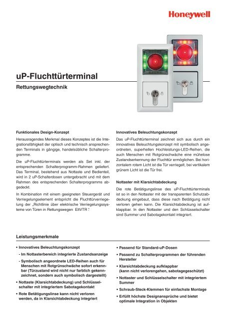 Prospekt: uP-FluchttÃ¼rterminal (pdf) - Telcom AG