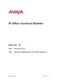 IP Office Technical Bulletin - Digitcom