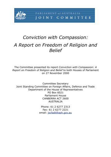 A Report on Freedom of Religion and Belief - AIS