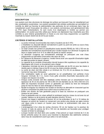 Fiche 9 : Avaloir (PDF - 311 Ko) - Ville de Sherbrooke