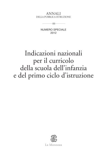 Indicazioni Nazionali - Ufficio Scolastico di Reggio Emilia