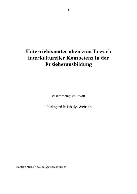 Unterrichtsmaterialien zum Erwerb interkultureller ... - Berufsbildung