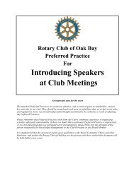 PP - Introducing Speakers (Final Oct 10) - Rotary Club of Oak Bay