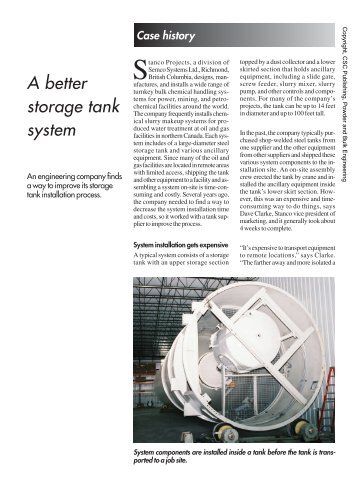 A better storage tank system - Powder and Bulk Engineering Magazine