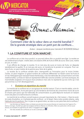 Le cas Bonne Maman - Mercator-Publicitor