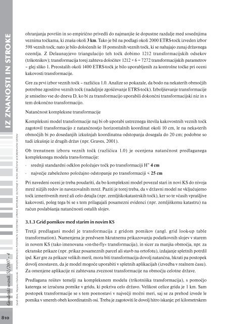 TRANSFORMACIJA PODATKOV GEODETSKE ... - Geodetski vestnik