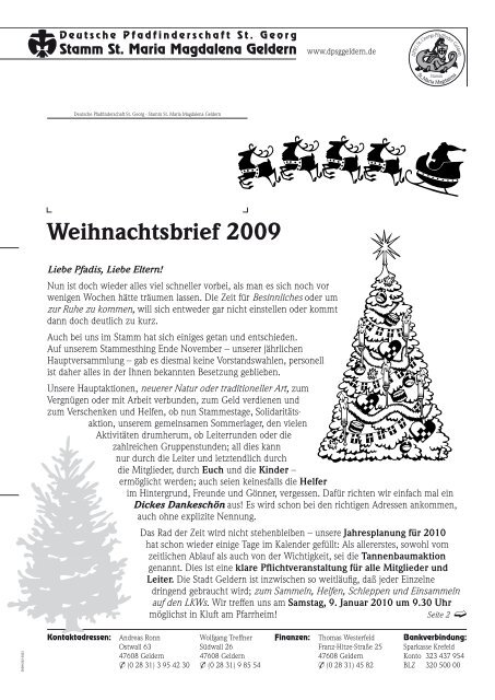 Weihnachtsbrief 2009 - DPSG Geldern