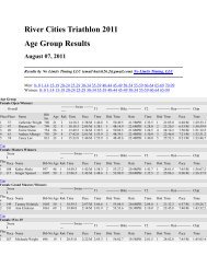 River Cities Triathlon 2011 Age Group Results - Sportspectrum