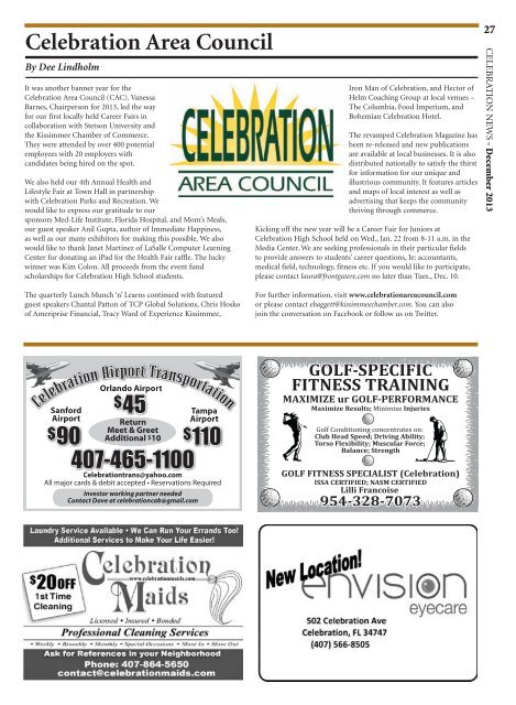 Celebration News Dec 2013 - Rob Kaz featured on page 40