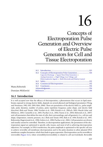 advanced electroporation techniques in biology and medicine