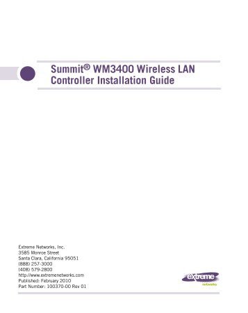 SummitÃ‚Â® WM3400 Wireless LAN Controller ... - Extreme Networks