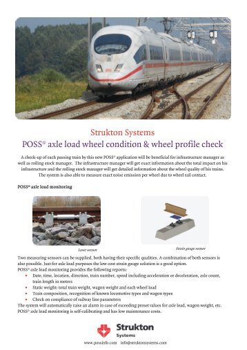POSS Wheel Condition and Wheel Profile Check - Strukton Rail