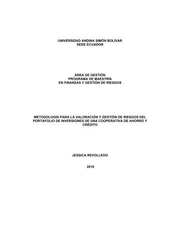 universidad andina simón bolívar sede ecuador área de gestión ...