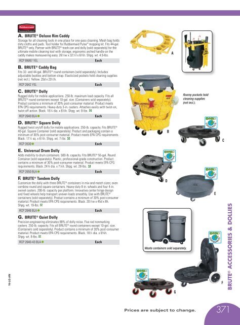 WASTE RECEPTACLES Catalog 2015, pages 368-387