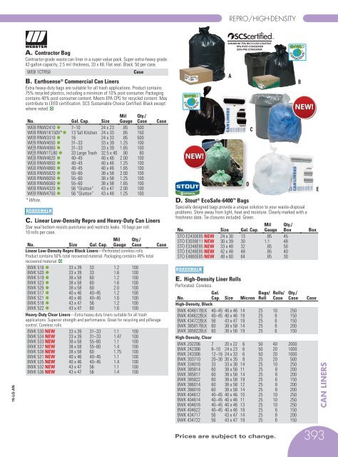 BAGS & CAN LINERS Catalog 2015, pages 388-399