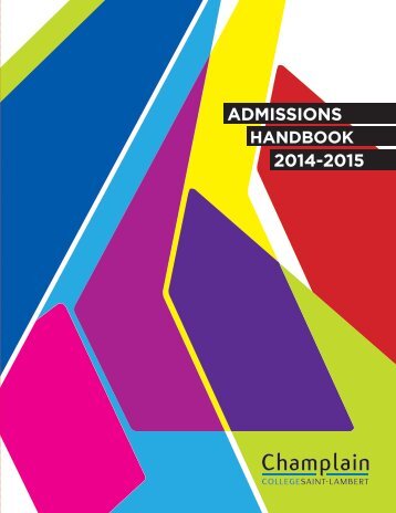 to view our 2013-2014 Admissions Handbook. - Champlain College ...