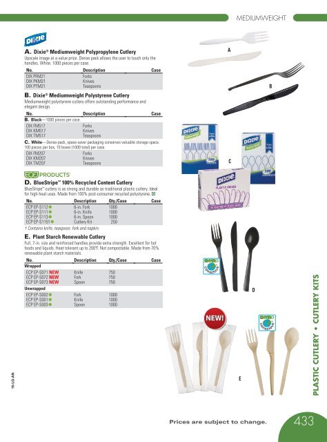 FOOD SERVICE DISPOSABLES Catalog 2015, pages 418-471