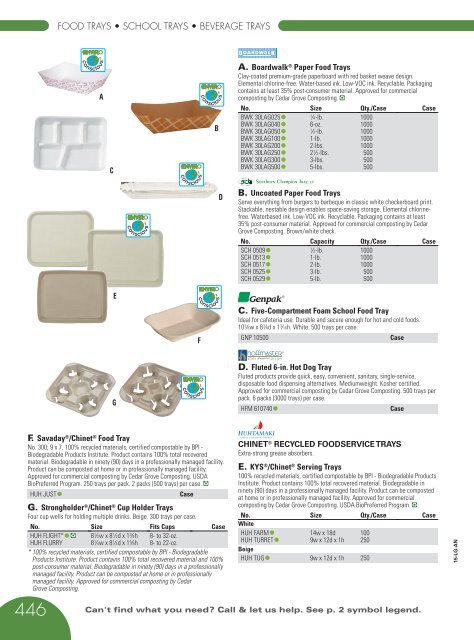 FOOD SERVICE DISPOSABLES Catalog 2015, pages 418-471