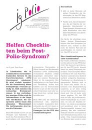 Helfen Checklis- ten beim Post- Polio-Syndrom? - ASPr-SVG