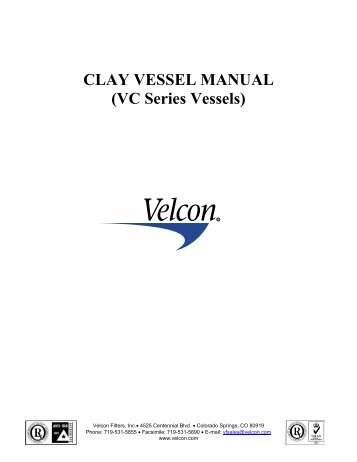 Clay Vessel Manual - Velcon Filters