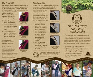 Sling Instructions page - Natures Sway