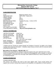 Math 0930 M7Y - Faculty Sites - Metropolitan Community College