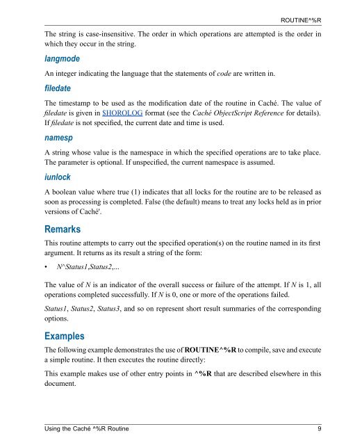 Using the Caché ^%R Routine - InterSystems Documentation